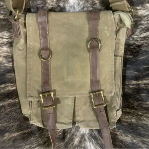 Cargoit Canvas Olive green Double Snap Fold over‎ Bag Purse